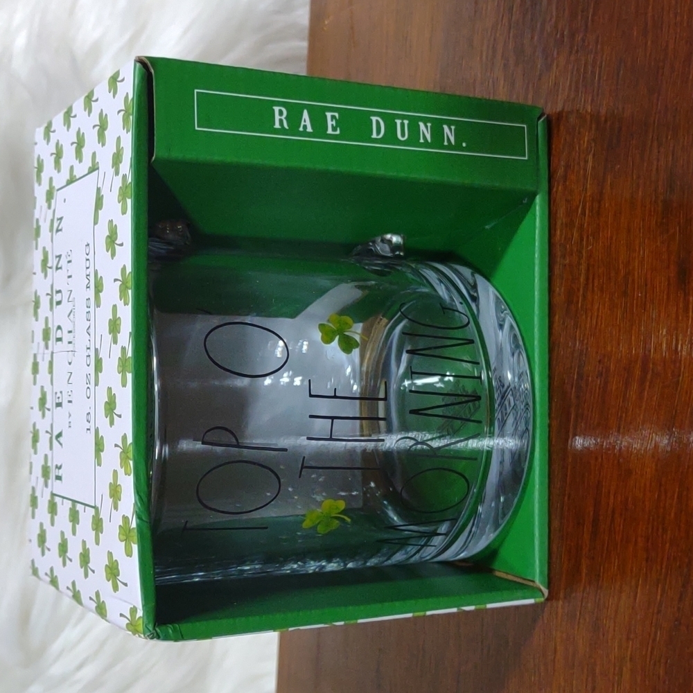 Glass Mug Rae Dunn Irish Fun Clear Coffee / Tea Cup St Patrick's Day - Picture 5 of 7